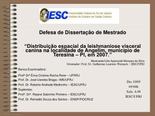 Defesa de Dissertação de Mestrado