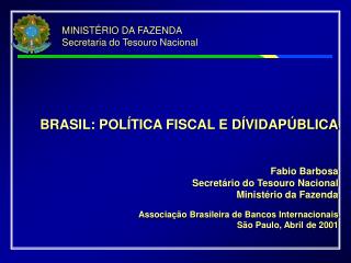 MINISTÉRIO DA FAZENDA Secretaria do Tesouro Nacional