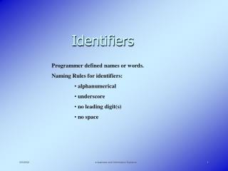 Identifiers