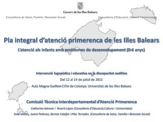 Pla integral d’atenció primerenca de les Illes Balears