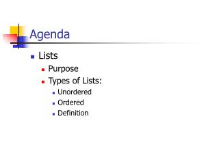 Agenda