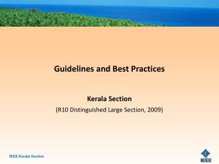 Guidelines and Best Practices