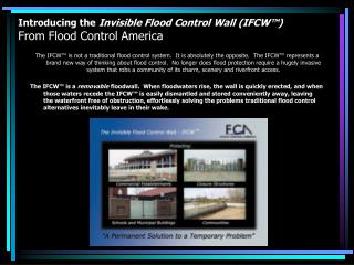 Introducing the Invisible Flood Control Wall (IFCW™) From Flood Control America
