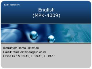 English ( MPK-4009 )