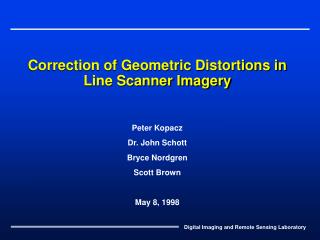 Correction of Geometric Distortions in Line Scanner Imagery