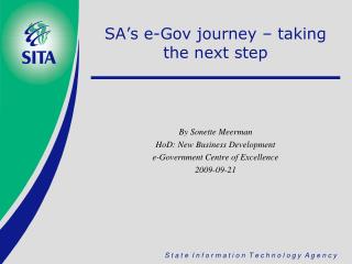 SA’s e-Gov journey – taking the next step