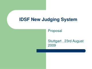 IDSF New Judging System