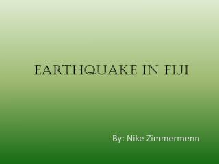 Earthquake in Fiji