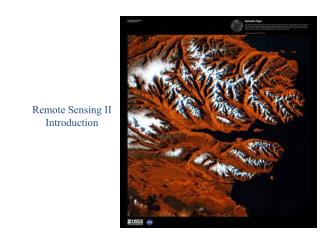 Remote Sensing II Introduction