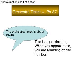 Orchestra Ticket = Ph 37