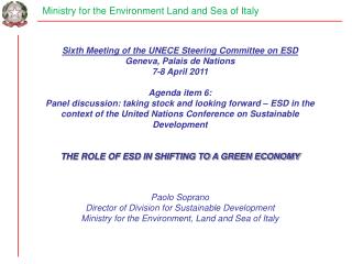 Ministry for the Environment Land and Sea of Italy
