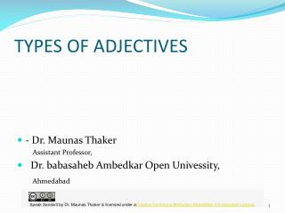 TYPES OF ADJECTIVES