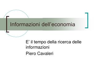 Informazioni dell’economia