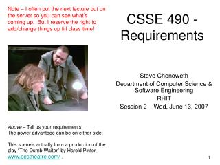 CSSE 490 - Requirements
