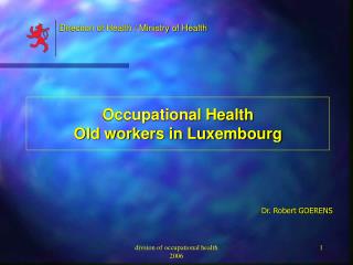 Occupational Health Old workers in Luxembourg