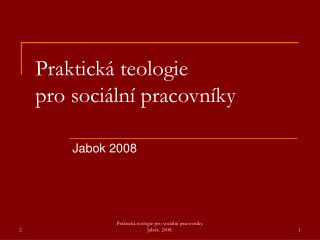 Praktická teologie pro sociální pracovníky