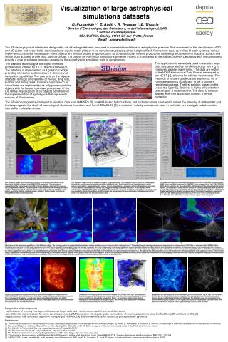 Visualization of large astrophysical simulations datasets
