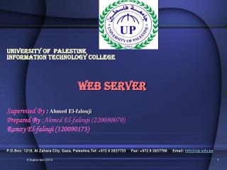 University Of Palestine INFORMATION TECHNOLOGY College Web server