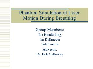 Phantom Simulation of Liver Motion During Breathing