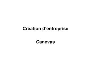 Création d’entreprise