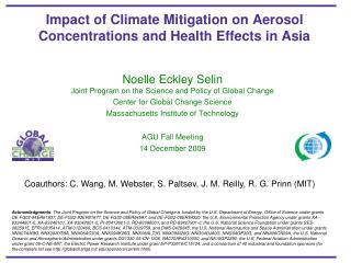 Impact of Climate Mitigation on Aerosol Concentrations and Health Effects in Asia