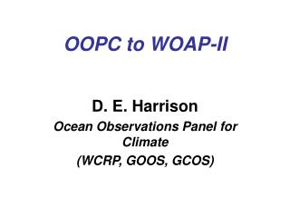 OOPC to WOAP-II
