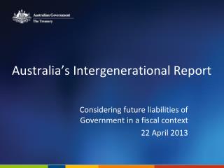 Australia’s Intergenerational Report