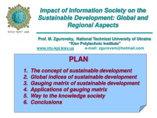 Impact of Information Society on the Sustainable Development: Global and Regional Aspects