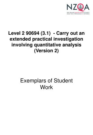 Exemplars of Student Work