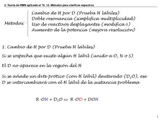 2. Teoría de RMN aplicada al 1 H. 12. Métodos para clarificar espectros