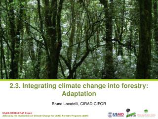 2.3. Integrating climate change into forestry: Adaptation