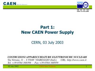 Part 1: New CAEN Power Supply