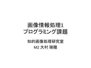 画像情報処理 1 プログラミング課題