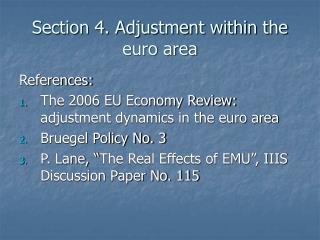 Section 4. Adjustment within the euro area