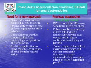 Need for a new approach Noisy traffic environment –radiation as well as sound.