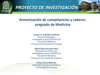 Armonización de competencias y saberes pregrado de Medicina