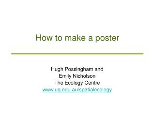 How to make a poster