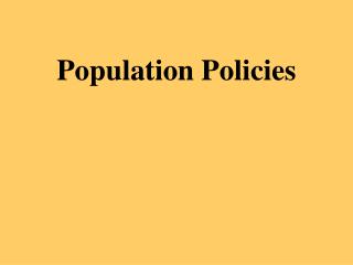 Population Policies