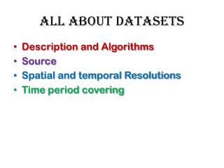 All about DATASETS
