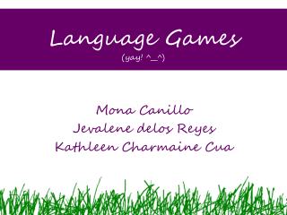 Language Games (yay! ^__^)