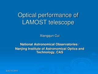 Optical performance of LAMOST telescope