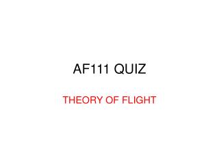 AF111 QUIZ