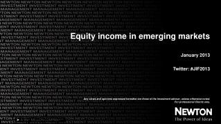 Equity income in emerging markets