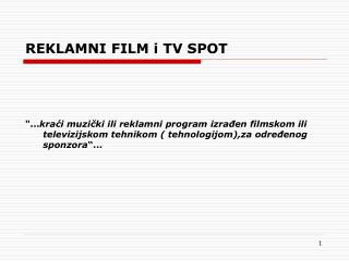 REKLAMNI FILM i TV SPOT