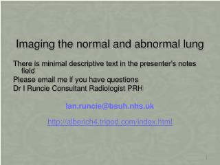 Imaging the normal and abnormal lung