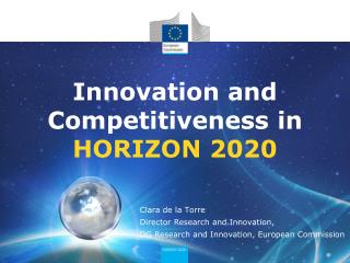 Innovation and Competitiveness in HORIZON 2020