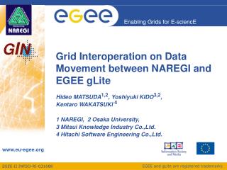 Grid Interoperation on Data Movement between NAREGI and EGEE gLite