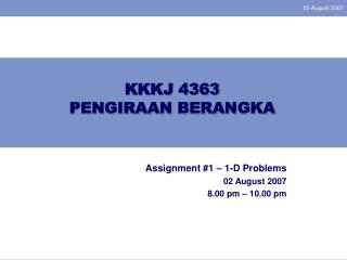 KKKJ 4363 PENGIRAAN BERANGKA