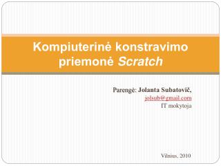 Kompiuterinė konstravimo priemonė Scratch