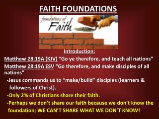 FAITH FOUNDATIONS